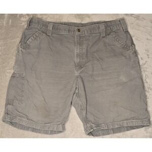 Carhartt Shorts Men's 42 Gray B147 FAT Durable Workwear Hammer Loop Well Worn